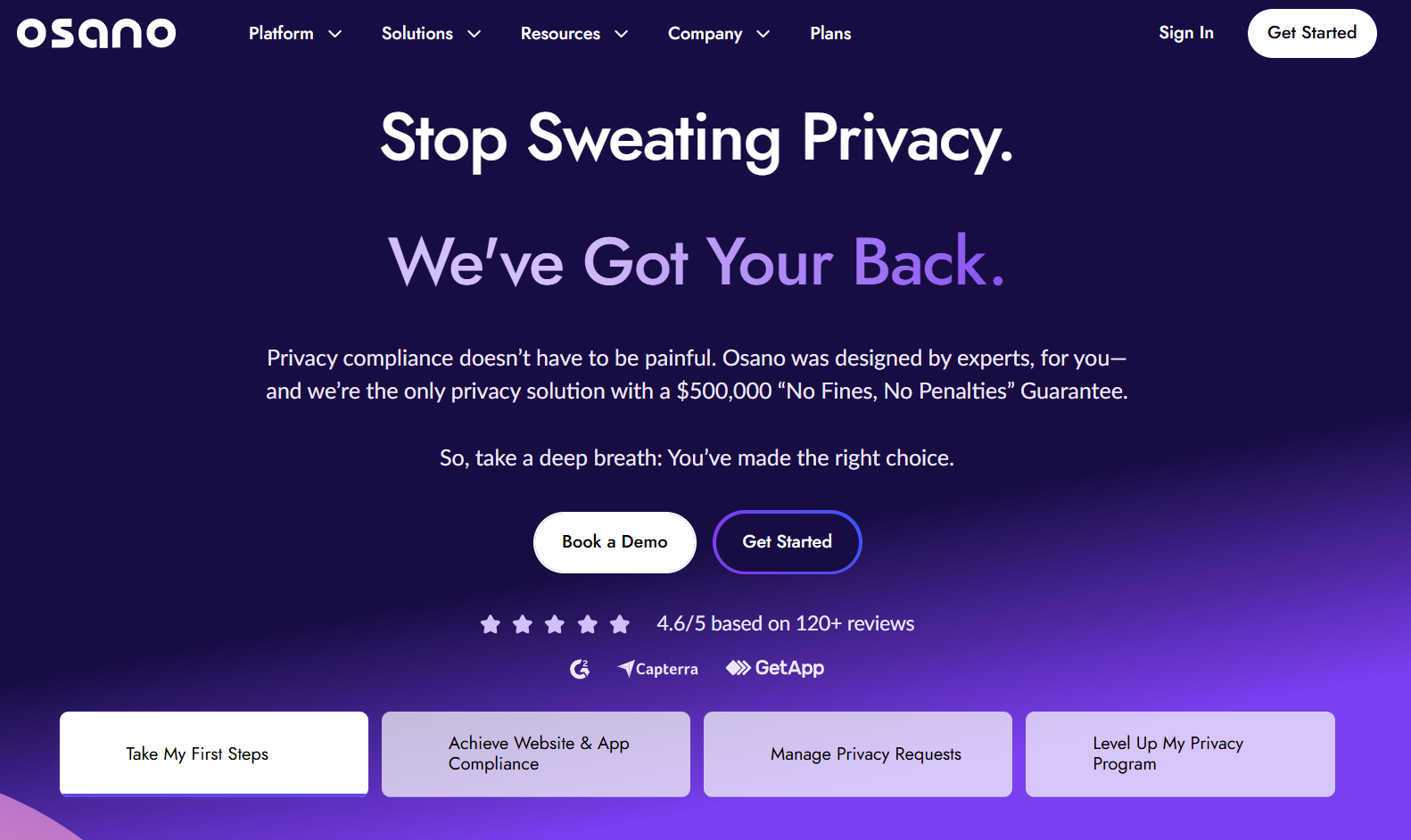 Osano: The "No Fines" Platform