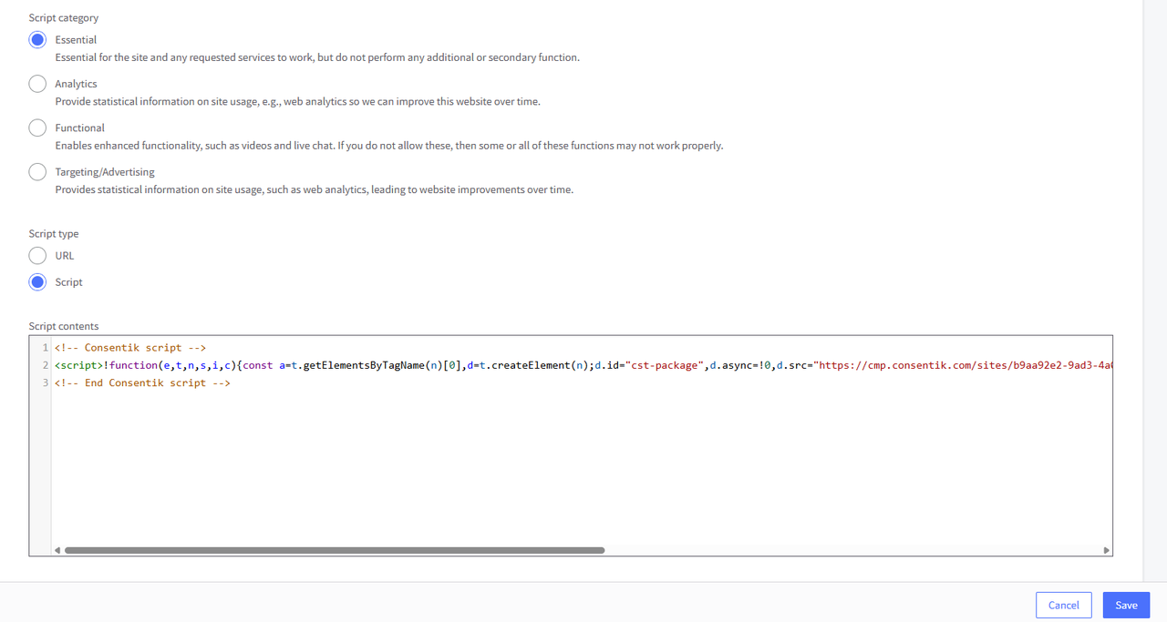 Set up script on BigCommerce