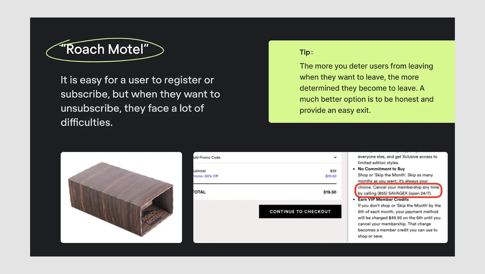 Roach Motel gdpr dark patterns
