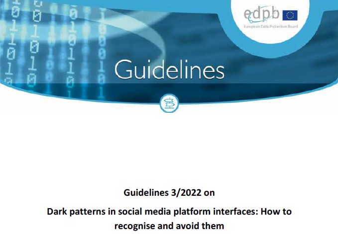 The EDPB's Dark Patterns Guidelines
