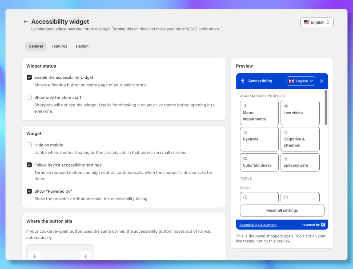 Open Web Accessibility in your Consentik admin